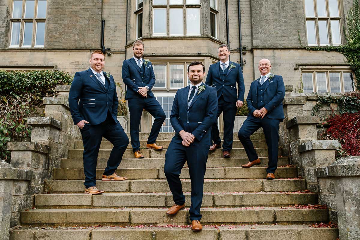 groomsmen flowers suits falcon manor winter wedding