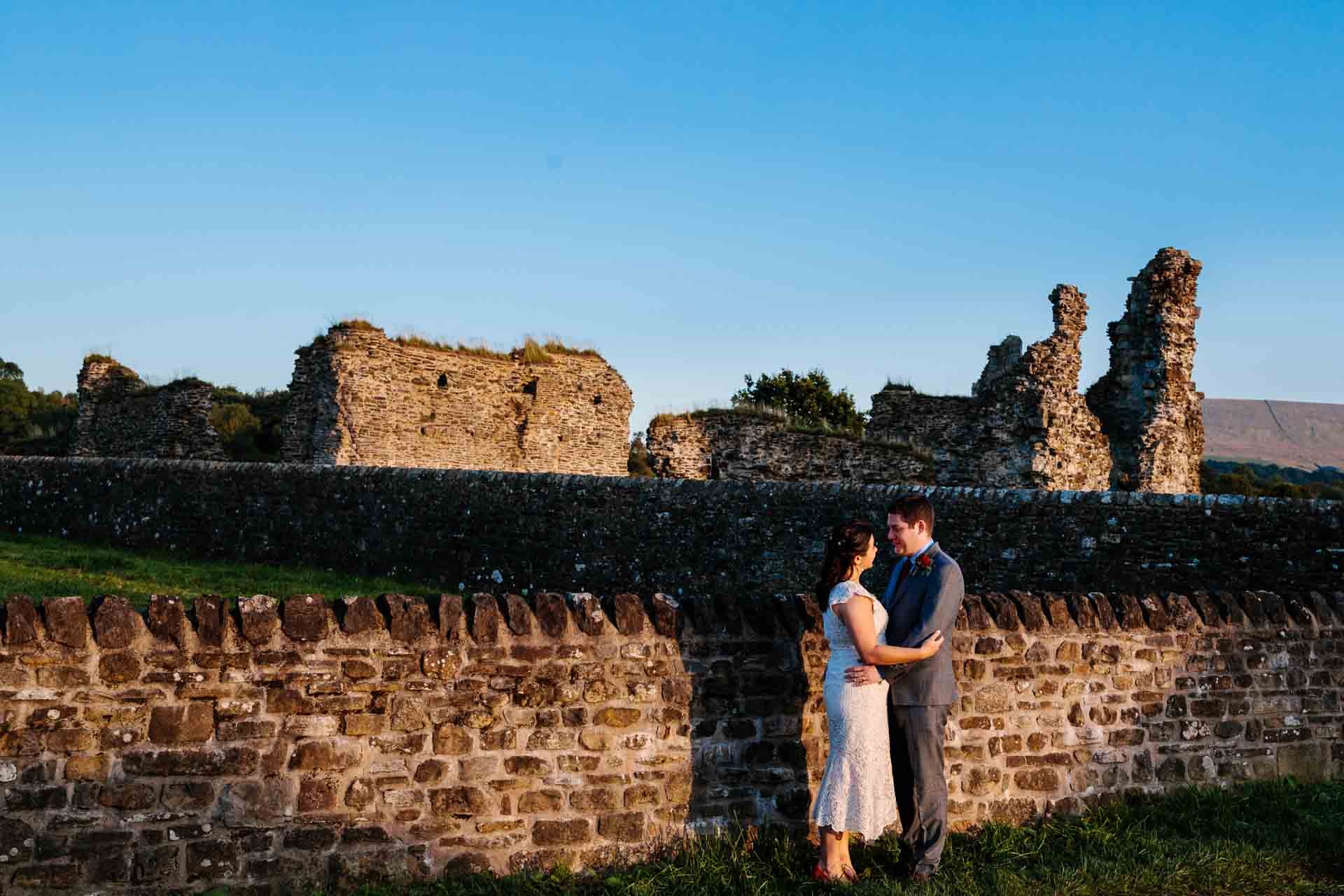 abbey wedding bride groom portrait 