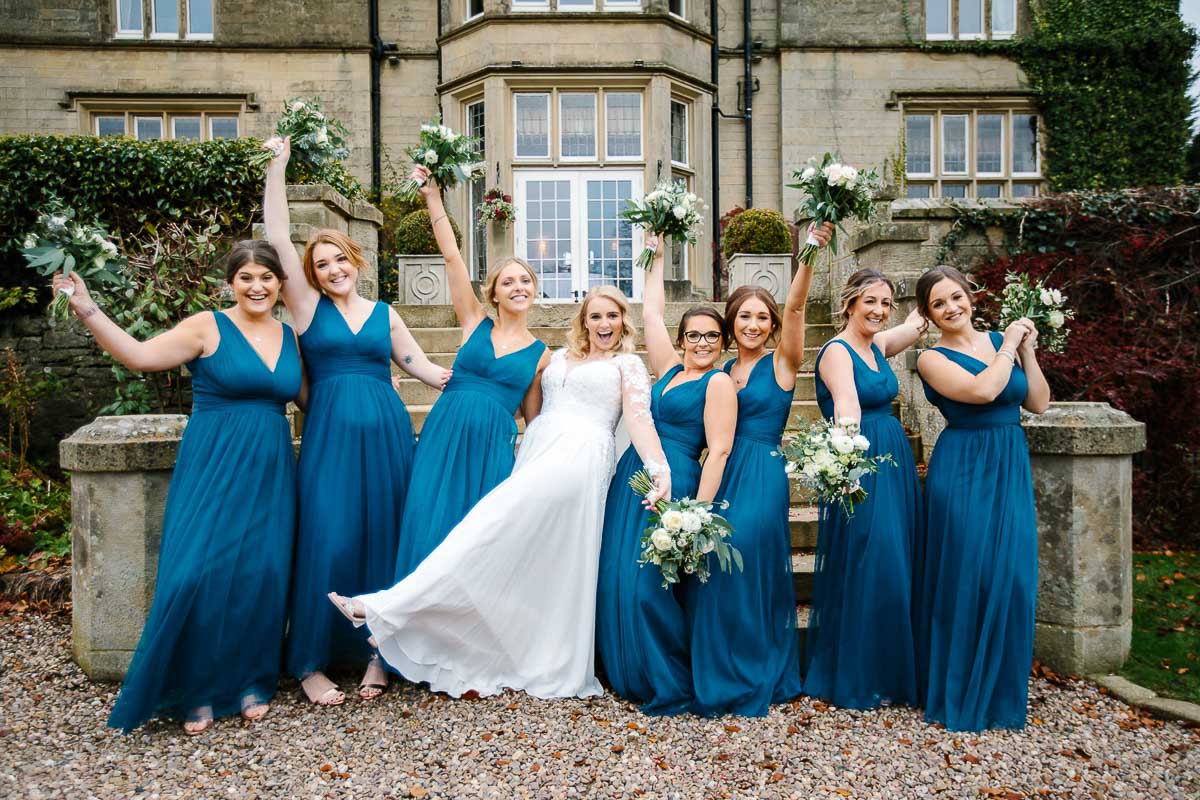 brides maids falonc manor winter wedding flowers bride 