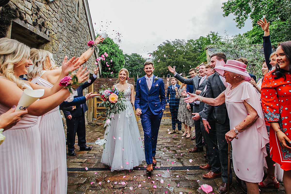 confetti photos bride groom guests wyresdale park 