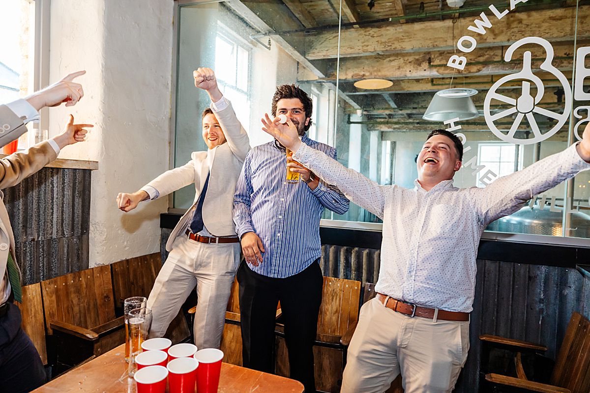 wedding guest entertainment beer pong Holmes Mill twilight 