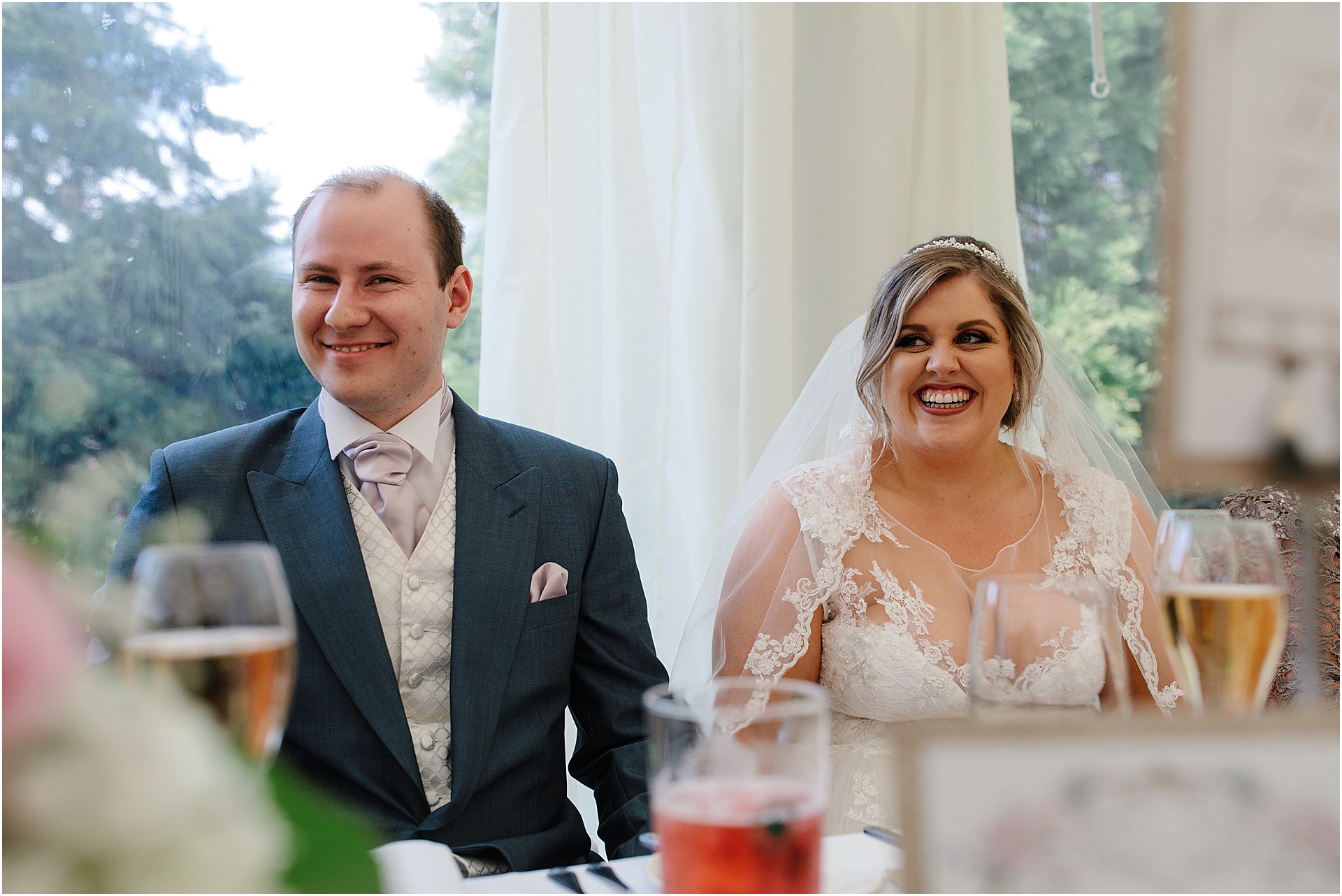 Soughton Hall Cheshire Wedding speeches Bride groom