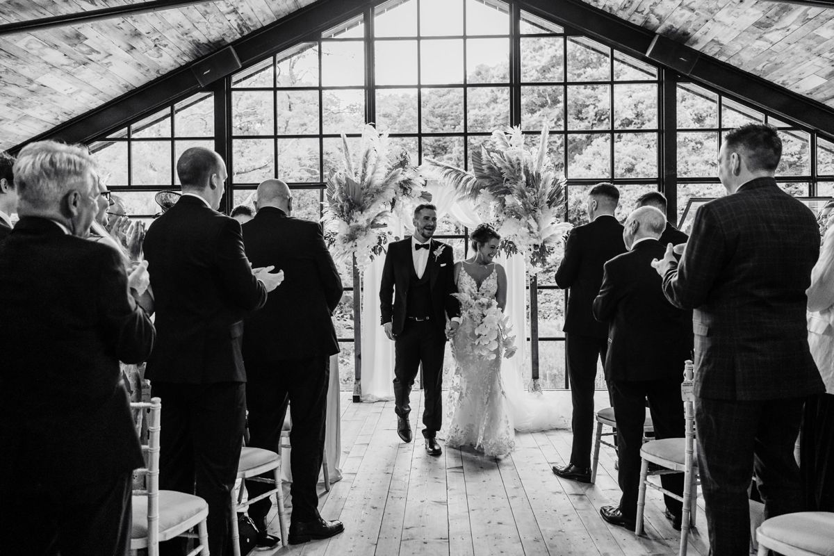 stain glass ceremony room hidden river barn