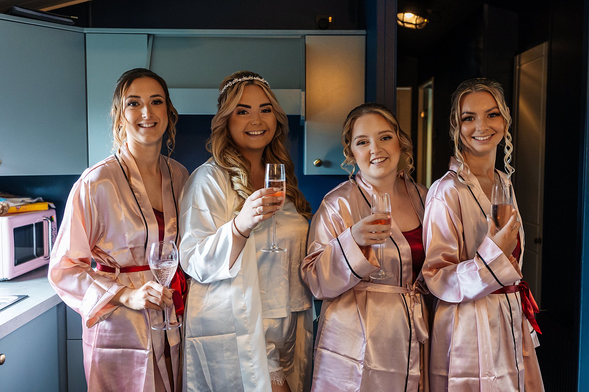 Bridesmaids getting ready at The Priests House