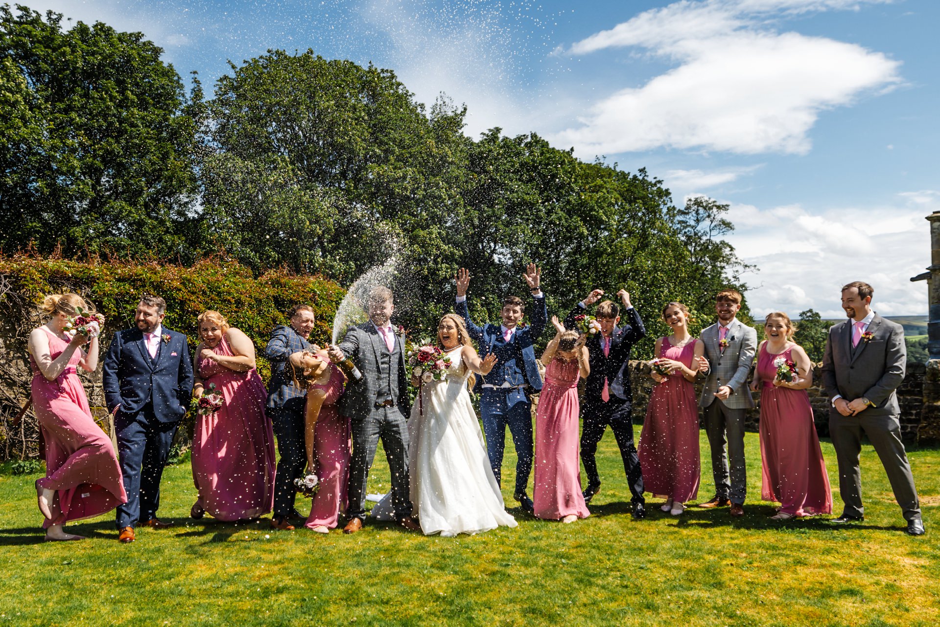 portraits with bride and groom champagne shower The Priests House