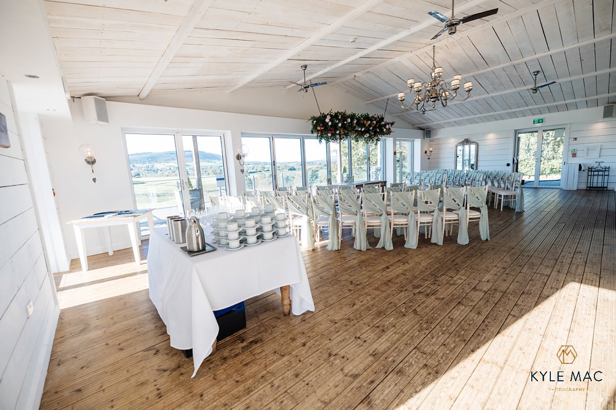 ceremony room bashall barn autumn wedding