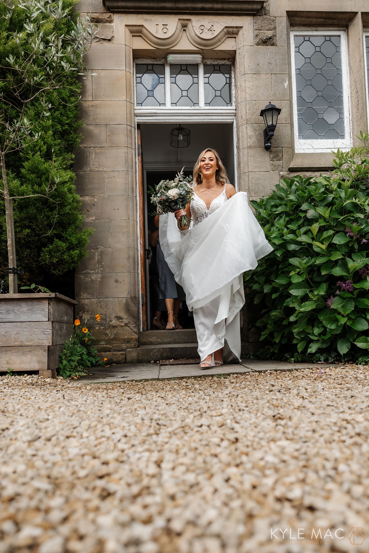 bride wedding ceremoney dress north wing wyresdale park 