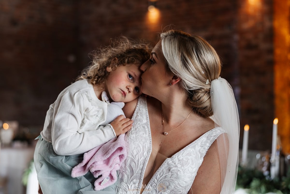 bride and daughter wedding The Barn at Morleys Hall 