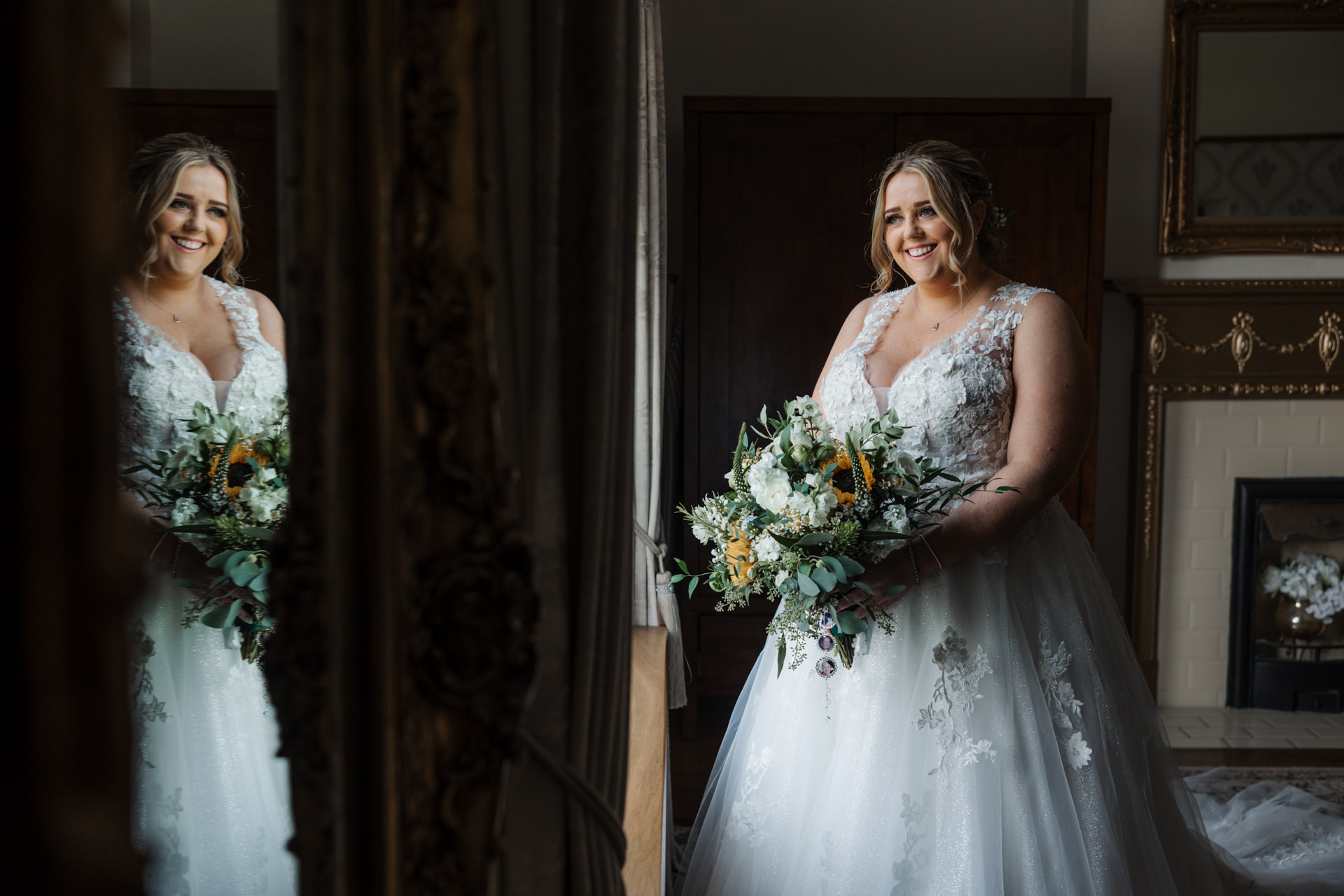 bride in wedding dress at West Tower