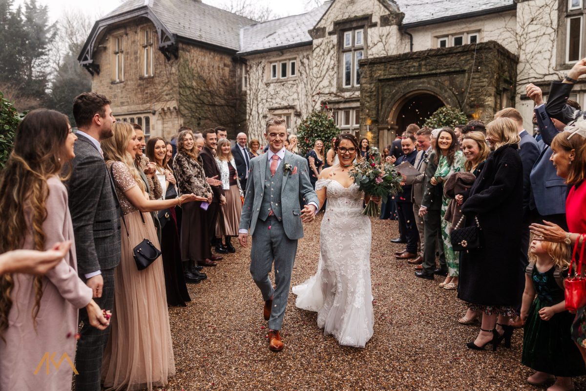 confetti photography Mitton Hall Winter Wedding