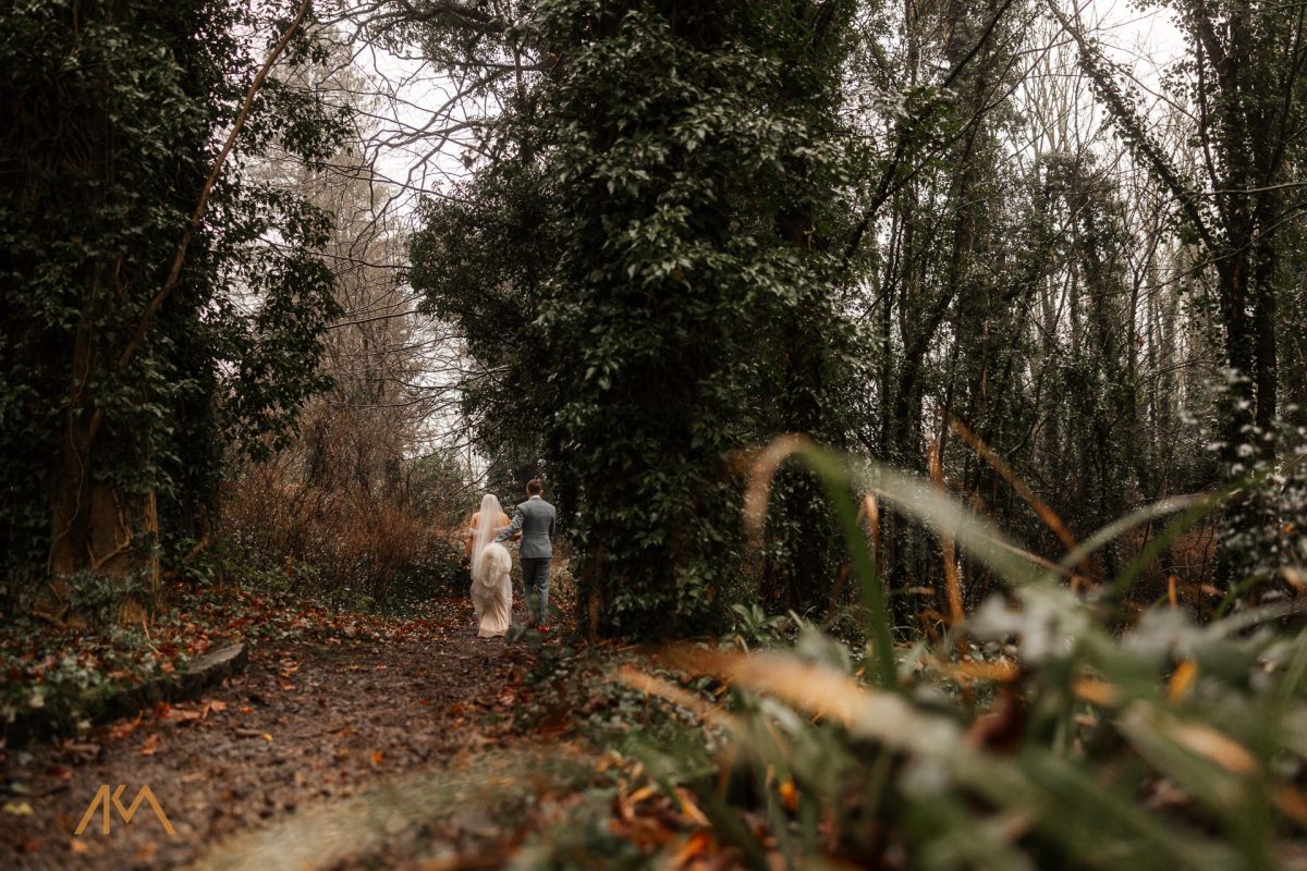 Mitton Hall Winter Wedding portraits 