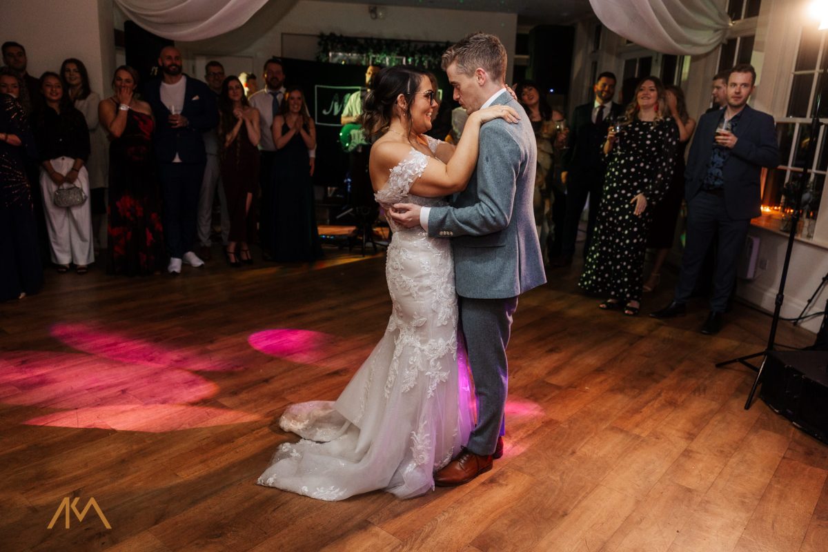 first dance Mitton Hall Winter Wedding