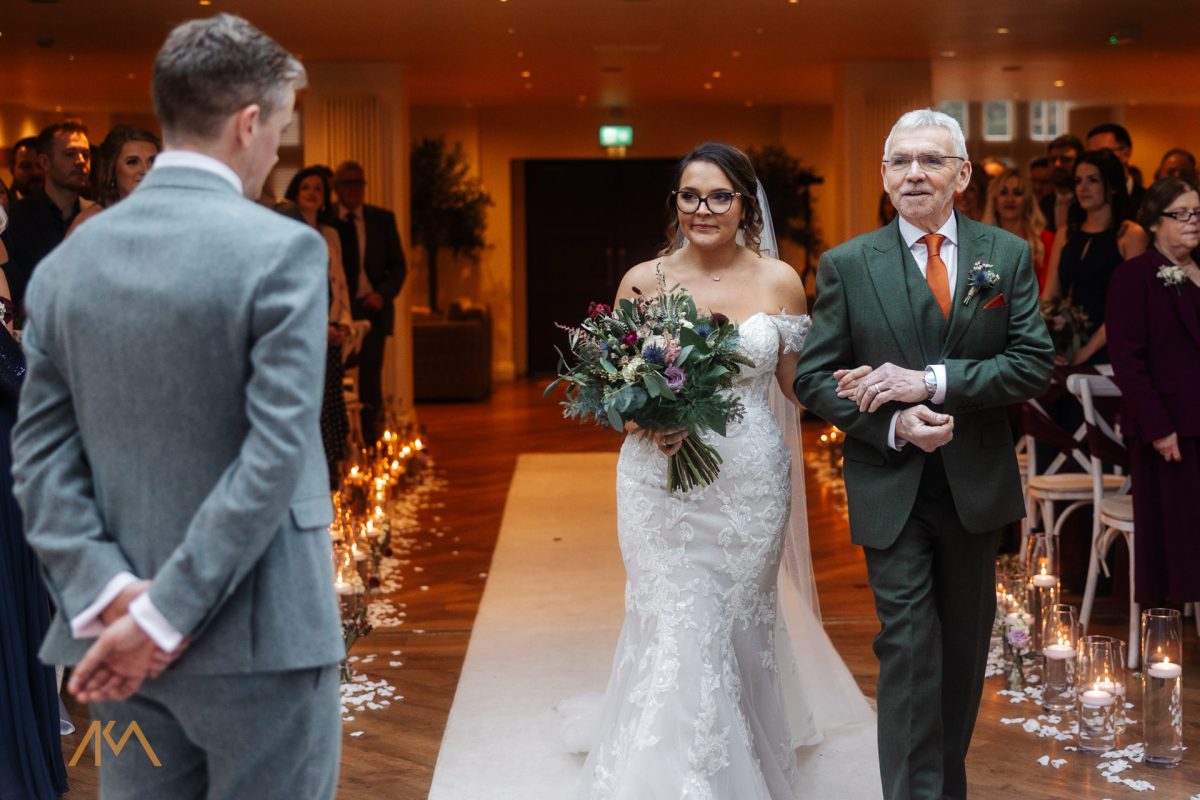 ceremony Mitton Hall Winter Wedding