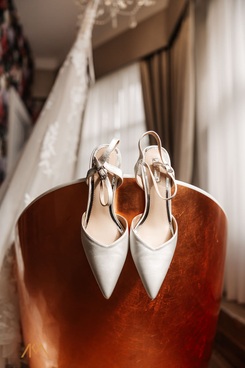 Bridal Prep wedding shoes dress photography