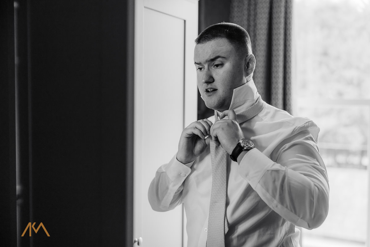 groom prep bartle hall wedding dress suit