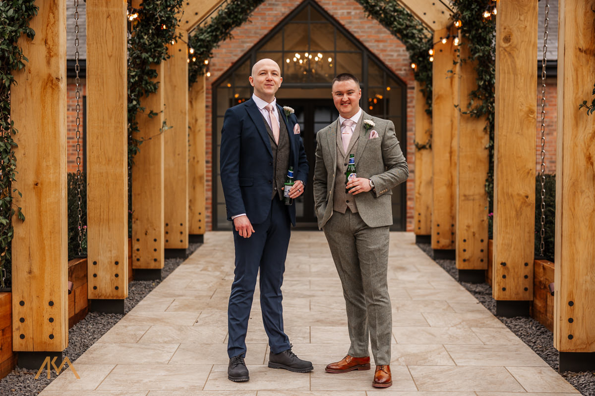 best man groom suits new outdoor garden estate coach barn