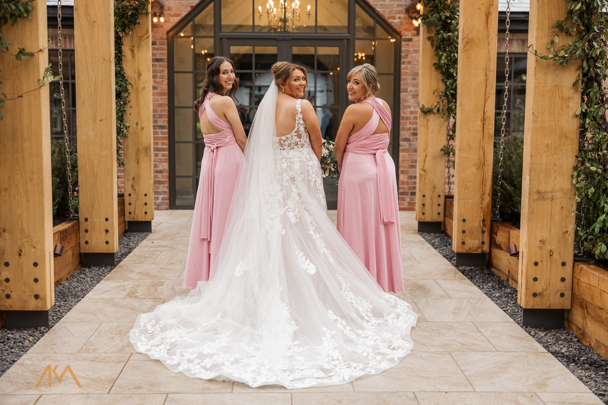 bridesmaid bartle hall wedding dress photography