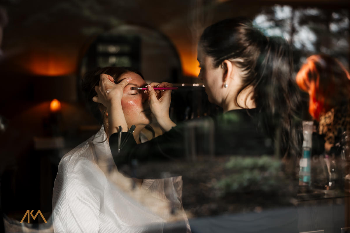 Bridal prep wedding makeup