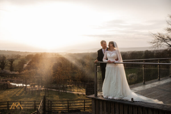 sunset over the ribble valley Bartle Hall wedding photography