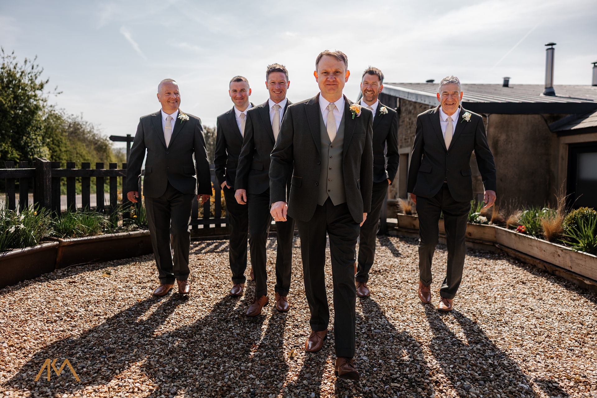 groom groomsmen bashall barn wedding suits