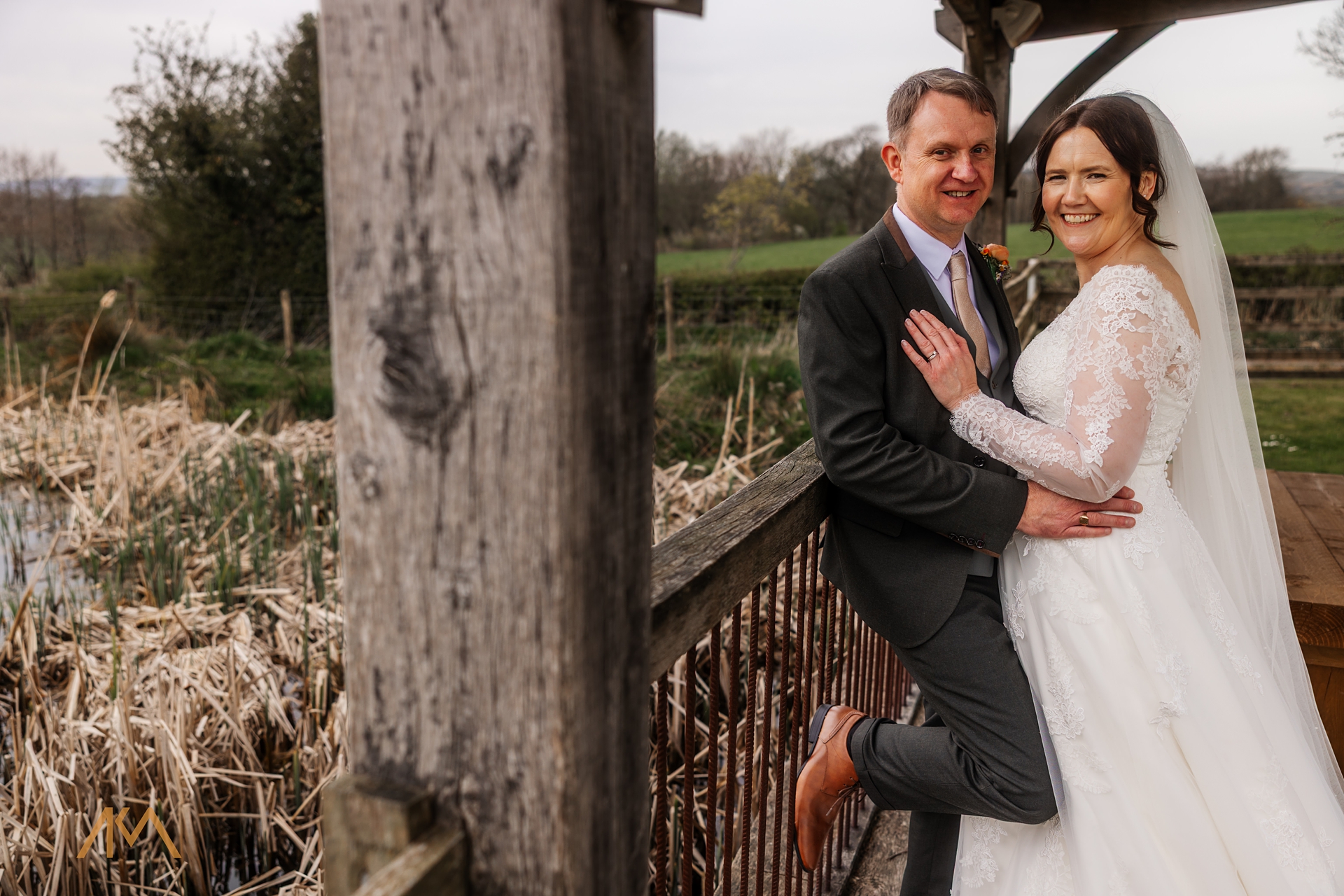 outside ceremony bride groom portraits