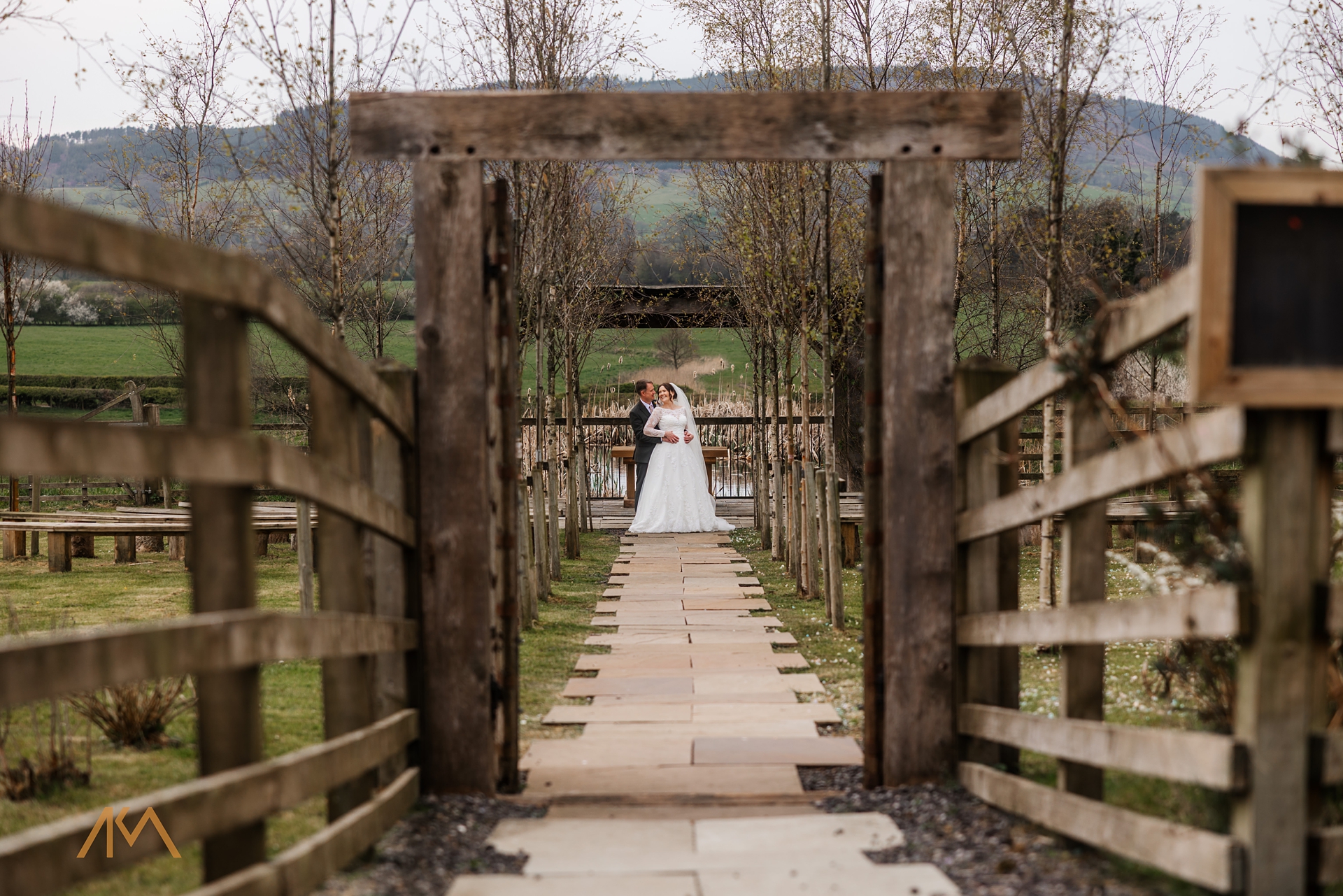 outside ceremony bashall barn wedding portraits