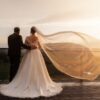 bashall barn bride groom sunset ribble valley