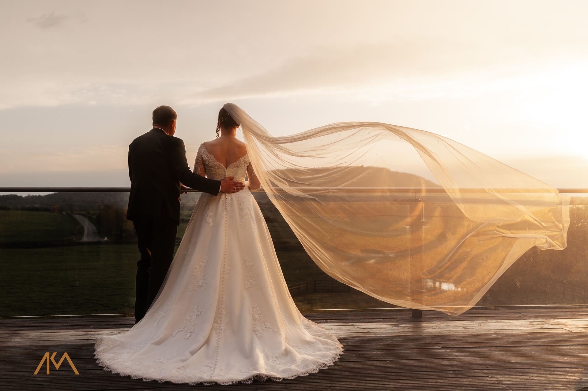 bride vale sunset groom suits bashall barn